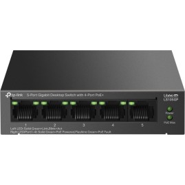 Настольный коммутатор TP-LINK LS105GP с 5 гигабитными портами (4 порта PoE+)
